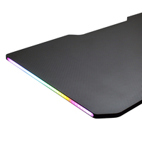 Nouvelle arrivée Bande lumineuse LED RVB ergonomique Bureau de jeu en bois noir
