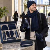 Kits Cadeaux Hiver Personnalisables avec Logo pour Trajets Quotidien : Bonnet, Écharpe, Gants Tactiles, Bouteille Isotherme, Pochette Réfléchissante, Parapluie – Fournisseur OEM ODM
