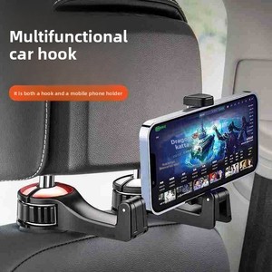 Gancio Universale <span class=keywords><strong>2</strong></span> in 1 per Poggiatesta Auto, Supporto Nascosto Regolabile per Telefono e Borsa, Accessori Interni Auto - Product Image 1