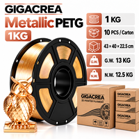 GIGACREA Bright Gold Metallic PETG Filamen Printer 3D 1KG OEM Label Pribadi Grosir Pasokan Massal untuk Distributor