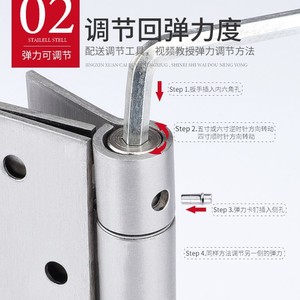 Bisagra de puerta de acero inoxidable, bisagra ajustable con rodamiento de resorte para puerta cortafuegos, 15-55 kg, diseño industrial, superficie pulida - Product Image 1
