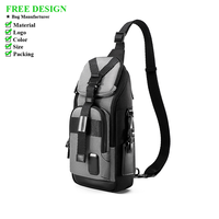 Nueva Bolsa de Pecho Multifuncional Impermeable para Hombre, con Cierre de Cremallera de Nailon, Moderna, Casual, Bandolera