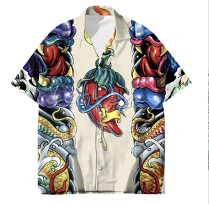 Áo Sơ Mi Hawaii In 3D Hình Xăm Phong Cách Nhật Bản Áo Đi Biển Áo Sơ Mi Ngoại Cỡ Thường Ngày Harajuku Mùa Hè Thời Trang - Product Image 2