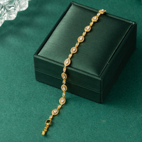 Bracelet tennis halo marquise plaqué or, longueur personnalisée, couleur plaquée, pavé de zircone cubique colorée, hypoallergénique, cadeau de mariage, vente en gros