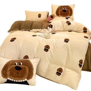 Set Sprei Empat Potong Seri Musim Gugur/Dingin, Bahan Fleece Susu Kartun Tahan Air Gramase Tinggi, Cetak Dua Sisi, Benang Tinggi - Product Image 5