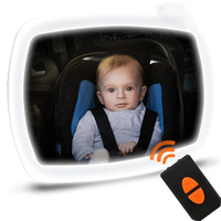 Miroir de siège auto pour bébé avec éclairage LED réglable et télécommande, miroir de voiture pour bébé avec lumières