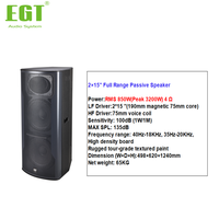 Haut-parleur passif pleine gamme EGT Dual 15 pouces, 3200W de puissance de crête, 4 ohms, haut-parleur audio professionnel pour scène extérieure et intérieure