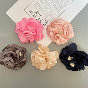Accessoires en tissu, fleurs 3D en forme de rose, 7 cm, faits à la main, pour cheveux, chaussures, sacs, vêtements, décorations - Product Image 4
