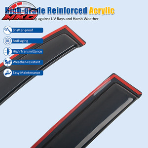 Pare-soleil pour Honda Civic 06-11, berline 4 portes, visières de fenêtre intégrées, protection contre la pluie et le vent - Product Image 4