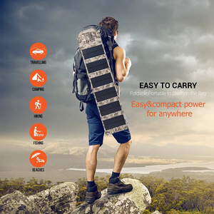 Lan Aoyue 15W Foldable Solar Charger Dual USB <b>5V</b> Outdoor Camping Emergency Power - Product Image 4