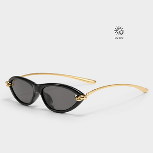 Gafas de Sol Cat's Eye UV400 2026, Forma Ovalada, Patillas con Nudos, Lentes Metálicas Anti-Reflejantes, Nuevas Gafas de Sol Unisex de Alta Gama - Product Image 2