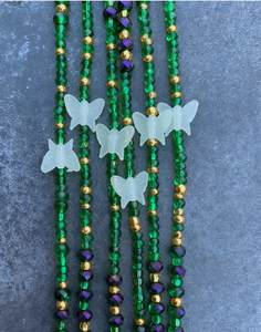 50 इंच का सोना और बैंगनी क्रिस्टल कमर अंधेरे तितली डिजाइन महिलाओं के लिए फैशन बेली चेन में चमक के साथ - Product Image 3