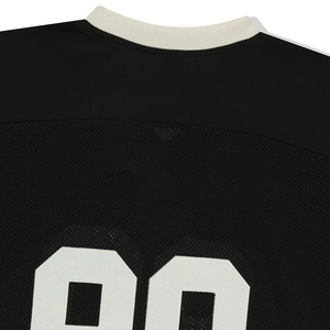 Maillot de hockey sur glace personnalisé Healy en maille noire, col en V, manches longues, imprimé, unisexe, adulte, respirant, numéro 90 - Product Image 2