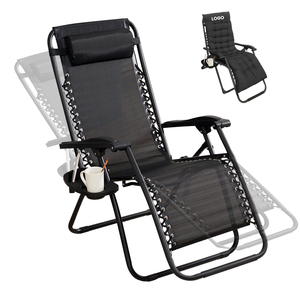 モダンデザイン調節可能屋外レジャー折りたたみ式無重力チェアソフトパッド日光浴ステンレス鋼リクライニング中庭用 - Product Image 1