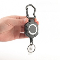 Porte-badge d'identification de câble métallique rétractable de style tactique extérieur