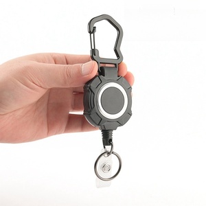 Estilo táctico al aire libre cuerda <span class=keywords><strong>de</strong></span> alambre retráctil ID Badge Holder Heavy Duty Anti-Lost mosquetón insignia <span class=keywords><strong>carrete</strong></span> <span class=keywords><strong>llavero</strong></span> - Product Image 2
