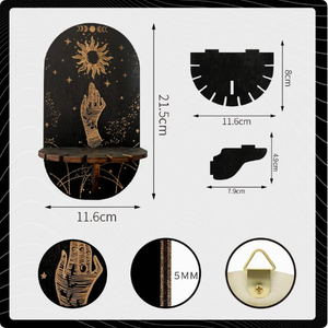 منتج جديد: حامل عرض خشبي متعدد الوظائف ثلاثي الطبقات مثبت على الحائط بتصميم عصري وصديق للبيئة - Product Image 6