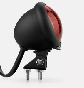 Đèn đuôi xe máy LED Đèn phanh Ống Kính Màu Đỏ vỏ màu đen 3 dây 12V DC phổ quát phù hợp lắp phía sau độ sáng cao - Product Image 4