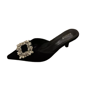 Lo Último en Sandalias de Tacón de Aguja para Mujer, Primavera 2025, con Punta en Pico y Lazo, de PU y Goma, Zapatos Casuales, Mules, Verano XX-8288-90 # - Product Image 6