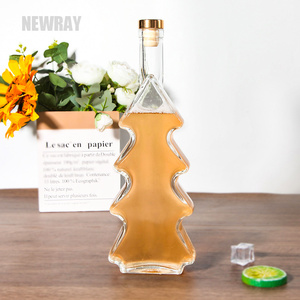 Bouteille à liqueur <span class=keywords><strong>en</strong></span> <span class=keywords><strong>verre</strong></span> transparent NEWRAY personnalisée de <span class=keywords><strong>50</strong></span> <span class=keywords><strong>cl</strong></span>, bouteille de boisson, bouteille <span class=keywords><strong>en</strong></span> forme de sapin de Noël pour boisson aux fruits frais avec bouchon <span class=keywords><strong>en</strong></span> bois - Product Image 2