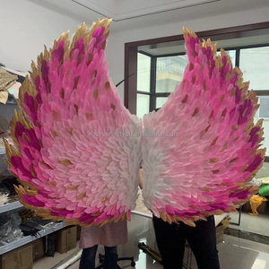 Personnalisation d'usine grandes <span class=keywords><strong>ailes</strong></span> de balançoire de plume d'ange géant avec Base pour la décoration de mariage décoration murale de fond - Product Image 5