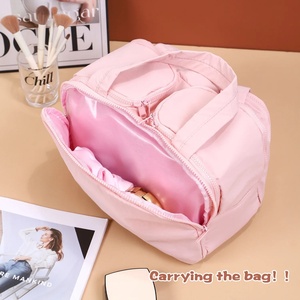 Grande trousse de maquillage portable et légère pour femme, sac de rangement polyvalent de voyage, organiseur à main, pochette à cosmétiques, trousse de toilette - Product Image 6