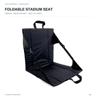 Coussin de siège pliable pour stade avec support dorsal, chaise rembourrée pour le sol, idéal pour le camping, les concerts et les sports de plein air