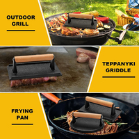 Outils pour plancha : Presse à galettes de viande pour burgers, antiadhésive, ronde et rectangulaire, en fonte, pour smash burgers, pour plancha, grill et barbecue