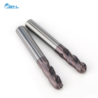Para Molino de punta de bola de 4 flautas de carburo BFL con revestimiento personalizable Soporte OEM