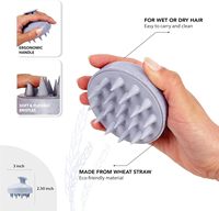 Offre Spéciale ionique Silicone shampooing peigne large dent coiffure Massage brosse de nettoyage usage domestique blé paille peigne pour transfrontalier