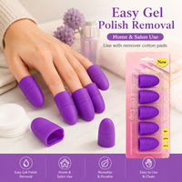 Capsules de retrait de vernis à ongles en gel de silicone souple, réutilisables et portables, 5 pièces, avec logo personnalisé, outils de manucure et de beauté