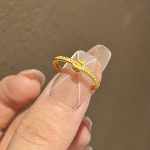 S925 Pure Silver Gourd Ring for Women Gold <b>Brushed</b> with Retro <b>Chinese</b> Style New Exquisite Fulu Jewelry Findings - Product Image 3