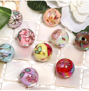 ลูกปัดอะคริลิคพิมพ์ลายอิเล็กทเทรนใหม่ลูกปัดหลวมแบบทำมือวัสดุเครื่องประดับ - Product Image 4