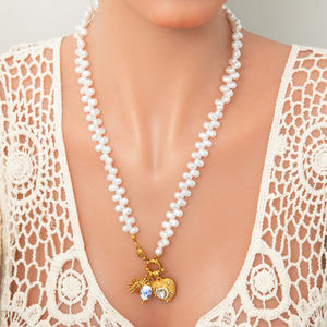 Collar con Colgante de Corazón de Acero Inoxidable Estilo Europeo Americano con Cuentas de Letras de Zirconia, Cadena para Clavícula, Joyería de Regalo de Alta Gama - Product Image 4