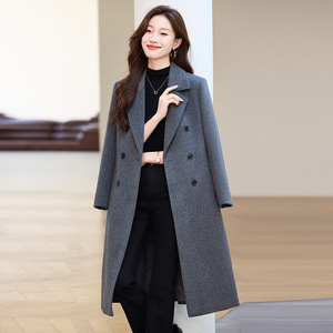 Women's Mid Length Trench Coat Beige Elegant Autumn Winter Polyester Woven Full Sleeve Comfortable Style - Product Image 3