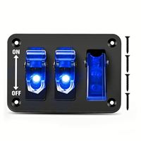 Interrupteur à bascule 3 gangs 12V avec panneau lumineux LED et couvercle, plaque d'interrupteur robuste marche/arrêt, interrupteur à bascule SPST 3 broches