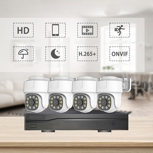 Nouvelles caméras de sécurité extérieures IP PoE réseau <span class=keywords><strong>5MP</strong></span> ou 8MP haute résolution avec audio bidirectionnel, kit PoE 4 canaux - Product Image 1