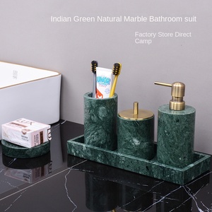Juego <span class=keywords><strong>de</strong></span> accesorios <span class=keywords><strong>de</strong></span> <span class=keywords><strong>baño</strong></span> <span class=keywords><strong>de</strong></span> mármol verde <span class=keywords><strong>de</strong></span> 6 piezas-Bandeja cuadrada, botella <span class=keywords><strong>de</strong></span> loción y tarro <span class=keywords><strong>de</strong></span> hisopo <span class=keywords><strong>de</strong></span> algodón para encimera <span class=keywords><strong>de</strong></span> tocador - Product Image 3