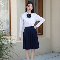 Conjunto de Uniforme Escolar con Falda Plisada Estilo Universitario, Uniforme para Estudiantes de Secundaria y Preparatoria, para Deportes y Graduación