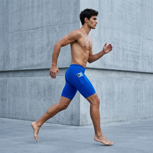 Shorts de sport légers pour hommes, séchage rapide, design portable, facile à transporter, taille élastique, cordon de serrage interne, petites poches, idéal pour l'entraînement - Product Image 2