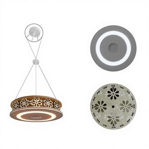 Ventilateur de plafond décoratif invisible à 3/5 pales avec LED intégrées, en bois, moderne, silencieux, pour un flux d'air optimal, élégant, pour cuisines, chambres et hôtels - Product Image 1