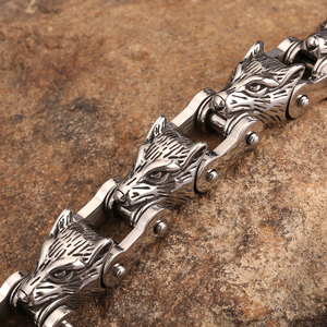 <span class=keywords><strong>Gioielli</strong></span> Norse Heritage all'Ingrosso, Bracciale con Charm Lupo in Acciaio Inossidabile, <span class=keywords><strong>Gioielli</strong></span> <span class=keywords><strong>Vichinghi</strong></span> - Product Image 5