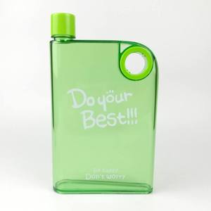 Botella de regalo personalizada, fácil de transportar, con orificio redondo, portátil, esmerilada, a prueba de fugas, taza rectangular, botella de agua de plástico, taza tipo cuaderno, para uso diario. - Product Image 1