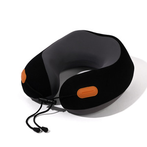 Almohada de espuma viscoelástica en forma de U para el cuello, color negro, gris, amarillo, morado, almohada de viaje portátil para avión, tren de alta velocidad, ayuda para dormir para adultos - Product Image 1