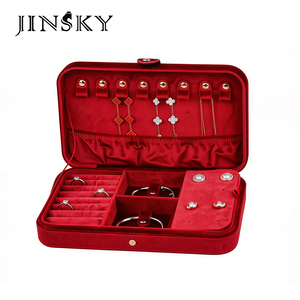 Exquisite <b>Small</b> Portable Travel Jewelry <b>Box</b> – Velvet Storage Case for Gold Ring, Earrings & Necklace, Luxury Organizer - Product Image 1