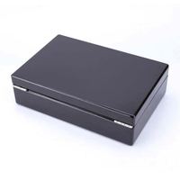 Boîte à bijoux en cuir PU noir avec miroir et serrure, plusieurs compartiments, personnalisable avec logo et couleurs, OEM/ODM disponible pour bagues