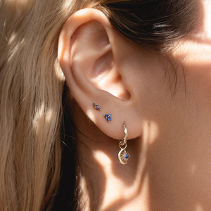 Boucles d'oreilles pendantes CANNER S925 en argent sterling avec zircon, coquillage, lune et étoile - Product Image 5