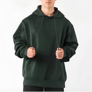 Sudadera con capucha de forro polar grueso y hombros caídos, MOQ bajo, personalizada para marcas de streetwear estadounidenses, producción con logotipo personalizado de marca privada. - Product Image 1