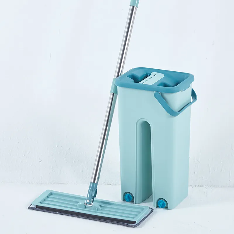 High Quality but cheap Hot Sale Microfiber Cloth wet and dry flat Mop With Squeeze Drying Bucket Easy To Clean