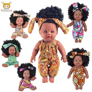 Оптовая продажа пластиковых 12 дюймов черный baby doll магазин игрушек оптовая продажа Детские производитель
